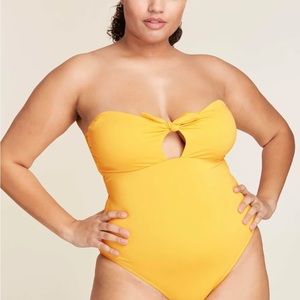 Andie Swim | NWT Tie Front One Piece Removable Straps Sun Yellow M